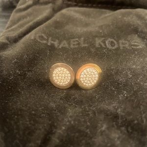 Michael Kors rose gold pave earrings